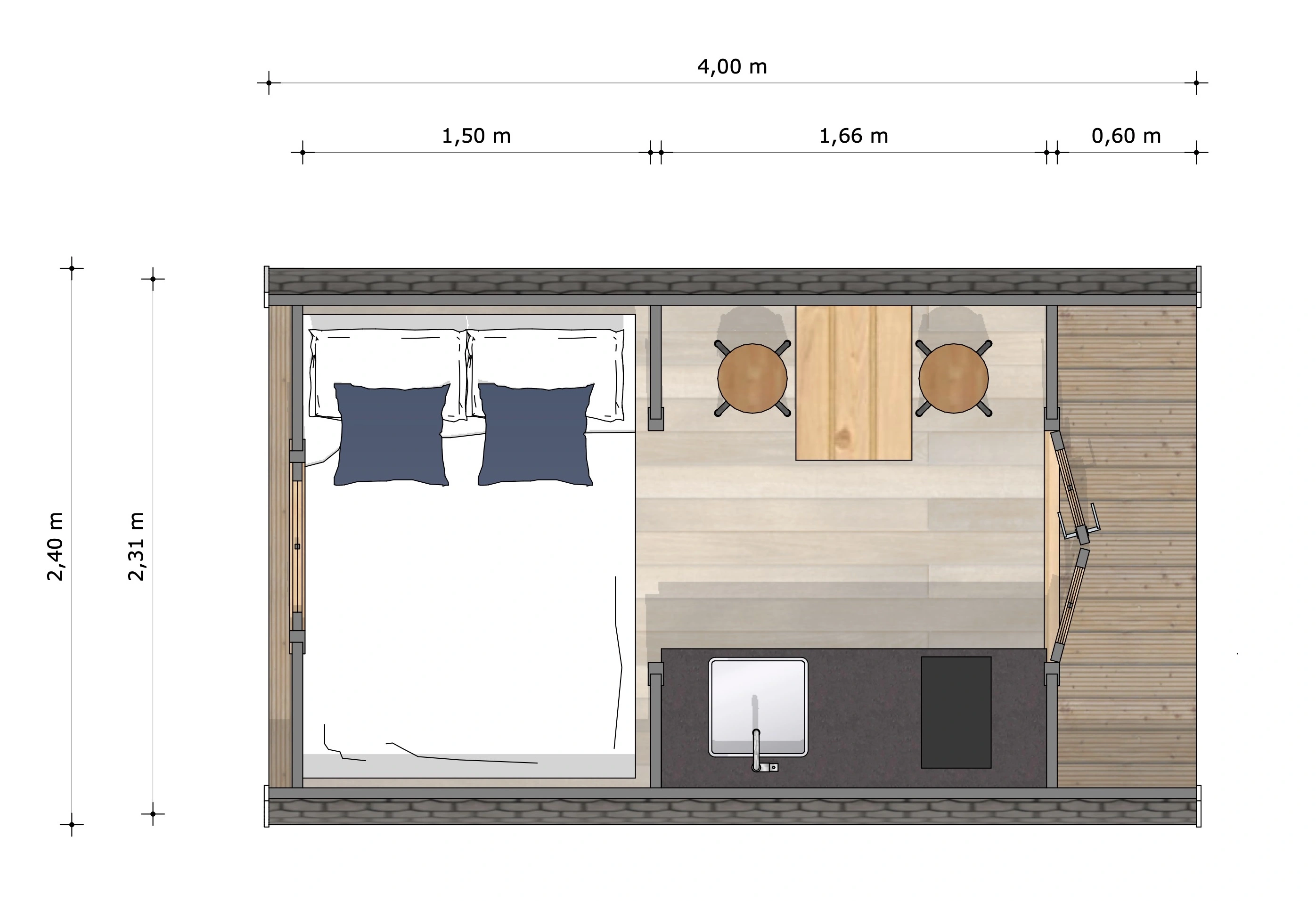 Camping Pod 2,4 x 4,0m